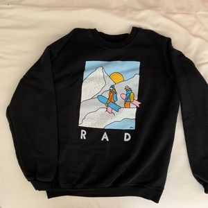 Graphic Snowboarding Illustration Sweatshirt